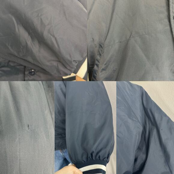 Vintage Navy Blank Varsity Snap Jacket Size XXL - Picture 5 of 8